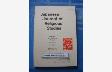 Japanese Journal of Religious. Studies Volume 18; Numbers 2 - 3.