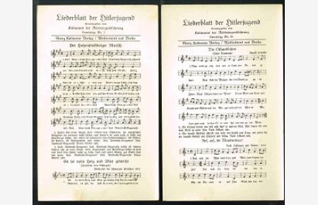 Liederblatt der Hitlerjugend: Liederfolge Nr. 1 bis 89/90  - (Sammelmappe; es fehlen Nr. 30, 39, 46, 57 und 81). -