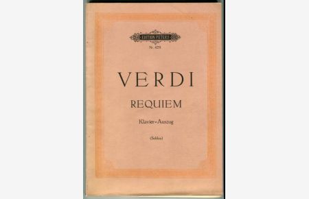 Requiem. Totenmesse. Klavier-Auszug. (Soldan). Edition Peters. Nr. 4251