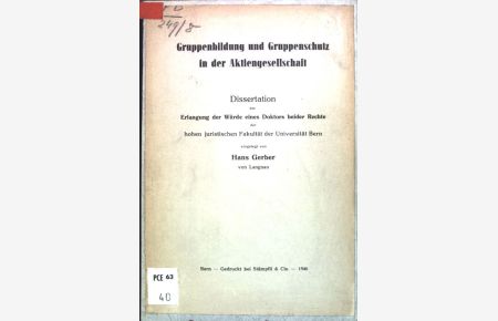 Gruppenbildung und Gruppenschutz in der Aktiengesellschaft;  - Dissertation.