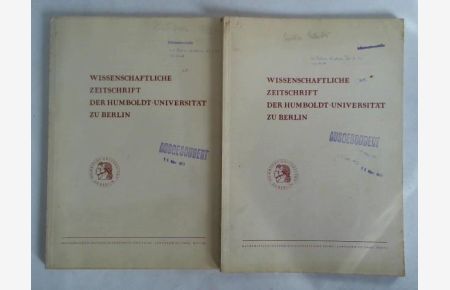 Wissenschaftliche Zeitschrift der Humboldt-Universität zu Berlin. Mathematisch-Naturwissenschaftliche Reihe. 2 Hefte