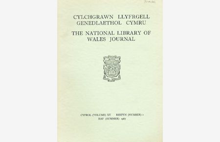The National Library of Wales Journal. Volume XV; Nr. 1. 1967.