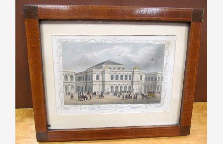 Die Börse und die Börsen-Arcaden in Hamburg. Kolorierter Stahlstich von J. Gray nach H. Jessen um 1850.
