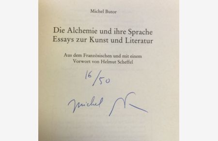 Die Alchemie und ihre Sprache.   - Essays zur Kunst u. Literatur.