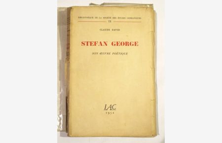 Stefan George, son oeuvre poétique