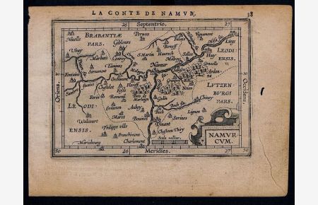Namurcum - Namur Belgium Belgien carte ancient map Karte Ortelius