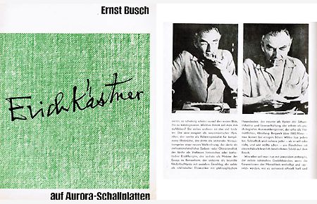 Ernst Busch auf Aurora-Schallplatten: vertonte Gedichte Erich Kästner (2 Aurora-Schallplatten und 1 Beiheft in einer Mappe)