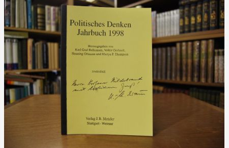 Sonderdruck des Aufsatzes: Anmerkungen zur Begriffs- und Thesenbildung bei Carl Schmitt.  Aus: Politisches Denken Jahrbuch 1998.