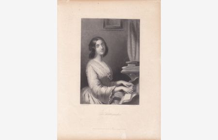 Der Lieblingwalzer, schöner Stahlstich um 1850 einer Dame am Klavier von A. H. Payne nach Stanley, Blattgröße: 26, 7 x 20 cm, reine Bildgröße: 18, 5 x 11 cm.