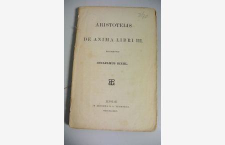Aristotelis De anima libri III.