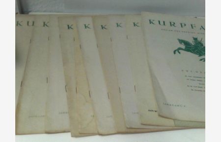 Konvolut von 11 Heften Kurpfalz Organ des Vereins Kurpfalz (1953: Nr. 2, 3, 4, 5, 1954: Nr. 1, 2, 3, 4, 5, 6, 1955: Nr. 1)