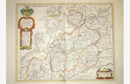 Glogau. Schlesien. „Ducatus Silesiae Glogani Vera Delineatio“. Kupferstichkarte um 1700.