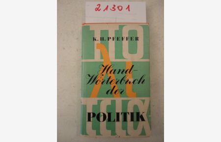 Hand-Wörterbuch der Politik * mit O r i g i n a l - S c h u t z u m s c h l a g