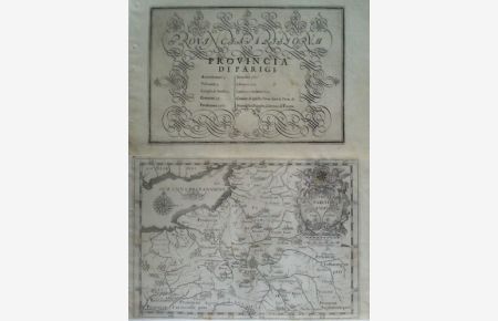 Provincia Parisiensis cum confinijs - Karte im Kupferstich mit dekorativer Kartusche, v. Cassini