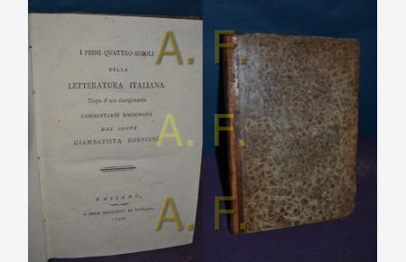 I Primo quattro segoli della Letteratura italiana. Dopo il suo risorgimento commentario ragionato de conte