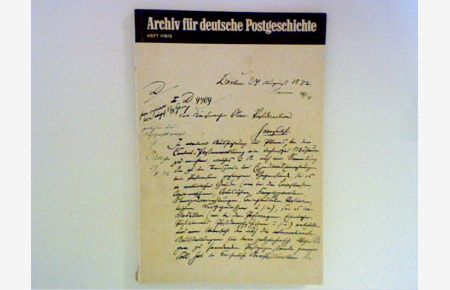 Archiv für Deutsche Postgeschichte. Heft 1/1973