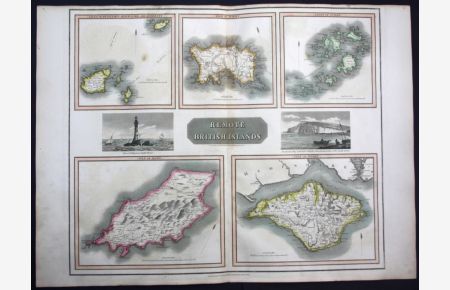 Remote British Islands - Remote British islands Isle of Man Wight Jersey Guernsey map Karte Thomson
