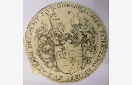 Wappen des Melchior Pfinzing.   - Kupferstich.