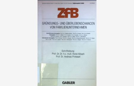 Gründungs- und Überlebenschancen von Familienunternehmen.   - Zfb - Ergänzungsheft 5/ 2002;