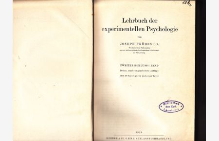 Experimentelle Psychologie II.   - Lehrbuch der experimentellen Psychologie.
