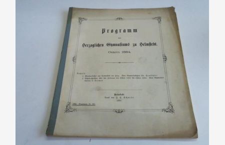 Programm für Ostern 1884