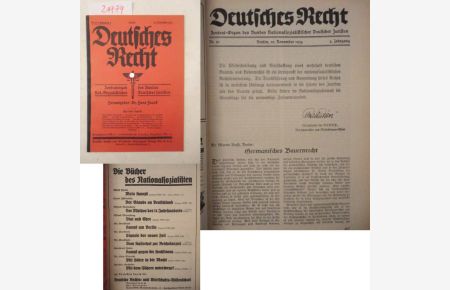 Deutsches Recht: Zentralorgan des Bundes Nat. -Sozialistischer Deutscher Juristen. 4. Jahrgang 1934 * Heft 21 vom 10. November 1934