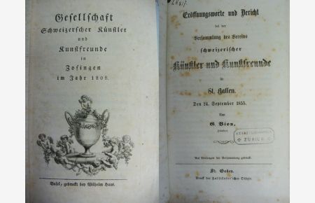 Gesellschaft / Verein schweizerischer Künstler und Kunstfreunde: Konvolut von historischen Dokumenten aus den Jahren 1808 bis 1859.