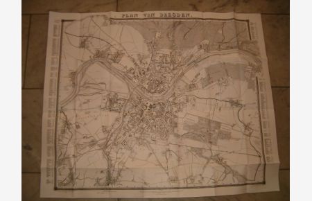 Stadtplan von Dresden 1868 (M. 1:11000).   - Mit Straßenverzeichnis.