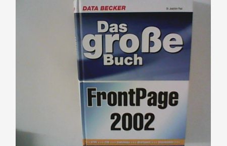 Das große Buch FrontPage 2002