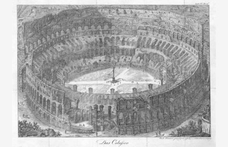 Das Colosseo. Das Colosseum aus der Vogelschau.