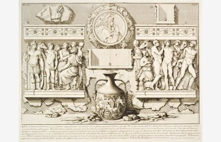 A Uno de` Fianchi dell` Urna. Eine Seitenwand der Urne Kaiser Seversu Alexanders. Unten sechszeilige Inschrift.