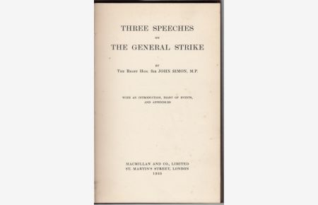 Three Speeches on the General Strike
