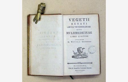 Vegetii Renati Artis veterinariae sive mulomedicinae libri quatuor.