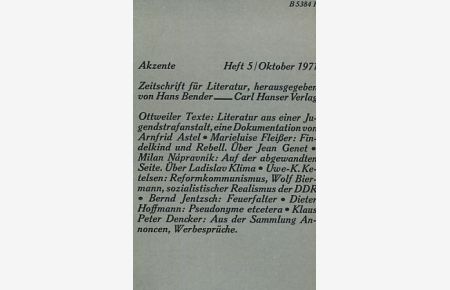 Heft 5 / 1971. Akzente. Zeitschrift für Literatur.