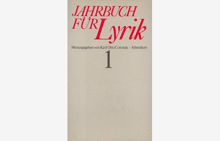 Jahrbuch für Lyrik I