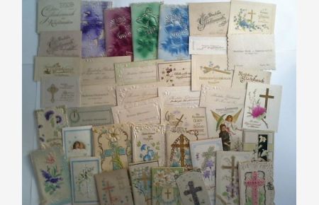 Sammlung von 41 unterschiedlichen Glückwunschkarten zur Konfirmation für Emma Gerlof