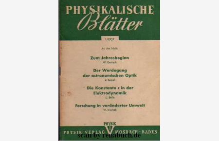 Physikalische Blätter, Heft 1 / 1957