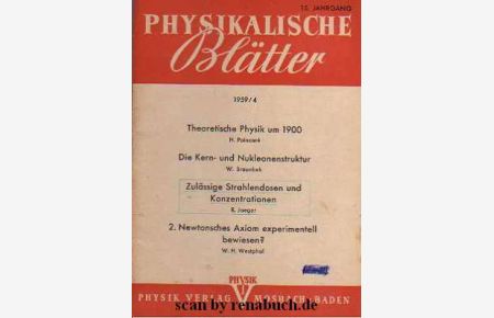Physikalische Blätter, Heft 1959 / 4