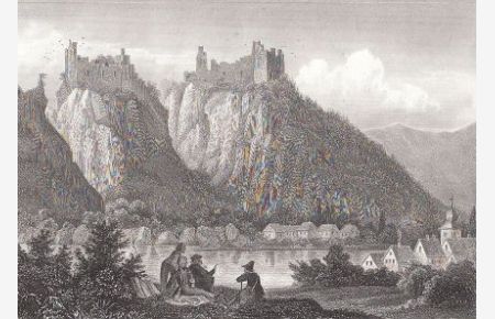 Alt-Boyneburg (oder Alt-Boimburg) in Hessen. Stahlstich von 1852.