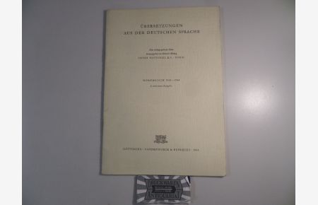 Übersetzungen aus der deutschen Sprache. Eine bibliographische Reihe. Norwegisch 1948-1964.