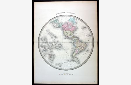 Hemisphere Occidental - America North South continent map Karte