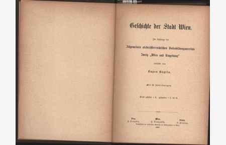 Geschichte der Stadt Wien. 1892