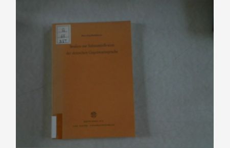 Studien zur Substantivflexion der deutschen Gegenwartssprache.   - Monographien zur Sprachwissenschaft ; 2