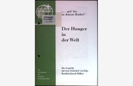 Der Hunger in der Welt  - Sonderdrucke, Nr. 31