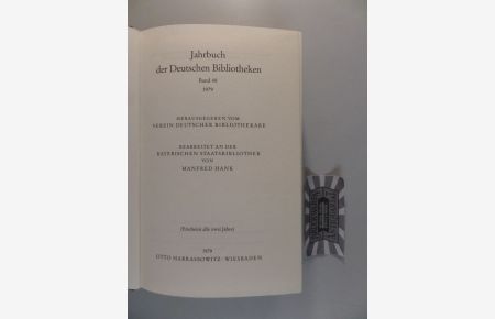 Jahrbuch der Deutschen Bibliotheken - Jahrgang 48. 1979.