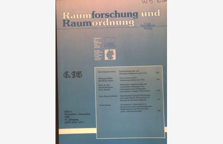 Politisch-kulturelle und Planungstraditionen in den USA; in: Heft 6 Raumforschung und Raumordnung;