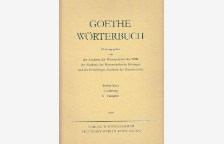 Goethe Wörterbuch.