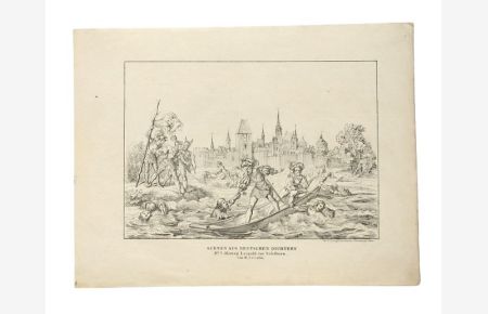 „Scenen aus deutschen Dichtern. No. 3. Herzog Leopold vor Solothurn, von H. J. v. Collin“.