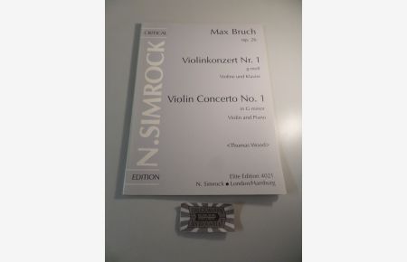 Max Bruch : Op. 26 - Violinkonzert Nr. 1 : g-moll - Violine und Klavier.   - Elite-Edition 4021.