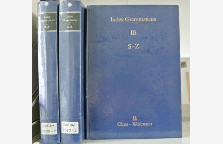 Index Grammaticus. An Index to Latin Grammar Texts. 3 vols. (complete edition).